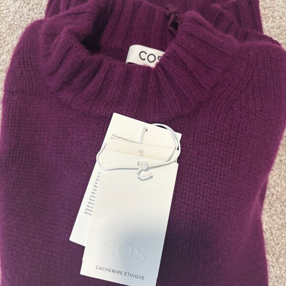 RARE COLOR PURPLE COS Chunky 100% Cashmere Sweater - Picture 2 of 4